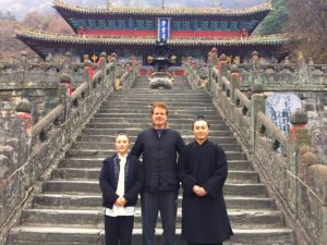 Terry Hodgkinson Shifu with his teachers on Wudang Mountain